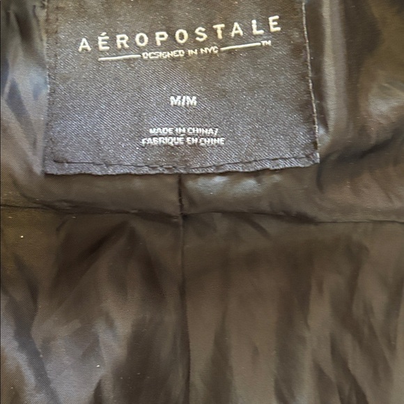 Aeropostale pea coat black white 
Med herringbone toggle button pleated peplum - Picture 11 of 12